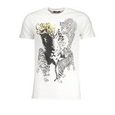 Cavalli Class White Cotton T-Shirt - T-Shirts