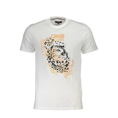 Cavalli Class White Cotton T-Shirt - T-Shirts