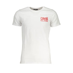 Cavalli Class White Cotton T-Shirt - T-Shirts