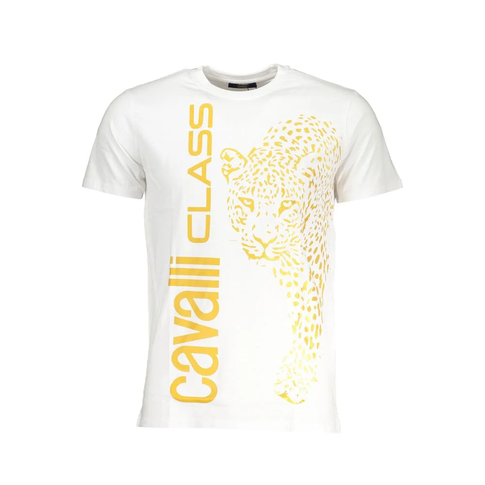 Cavalli Class White Cotton T-Shirt - T-Shirts