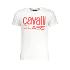 Cavalli Class White Cotton T-Shirt - T-Shirts