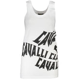 Cavalli Class White Cotton Tank Top - Tank Tops