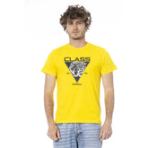 Cavalli Class Yellow Cotton Men T-Shirt - T-Shirts