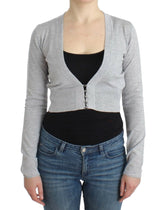 Cavalli Gray cropped wool cardigan - Cardigans
