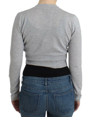 Cavalli Gray cropped wool cardigan - Cardigans