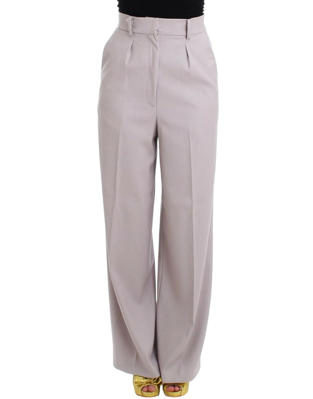 Cavalli Gray high waist pants - IT40|S - Trousers
