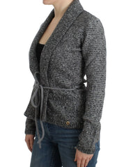 Cavalli Gray wool knitted cardigan - IT44|L - Cardigans
