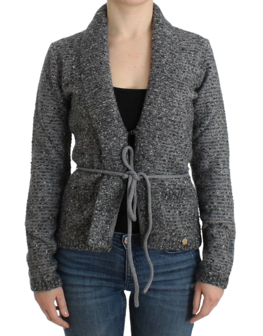 Cavalli Gray wool knitted cardigan - IT44|L - Cardigans