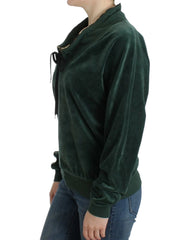 Cavalli Green velvet cotton sweater - IT42|M - Sweaters