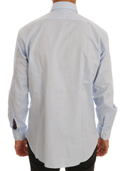 Cavalli Light Blue Cotton Slim Fit Dress Shirt - 39 - Shirts