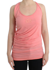 Cavalli Pink cotton tank top - Tank Tops