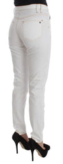Cavalli White Cotton Blend Slim Fit Jeans - W26 - Jeans
