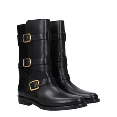 Celine Black Leather Flat Boots - EU41/US11