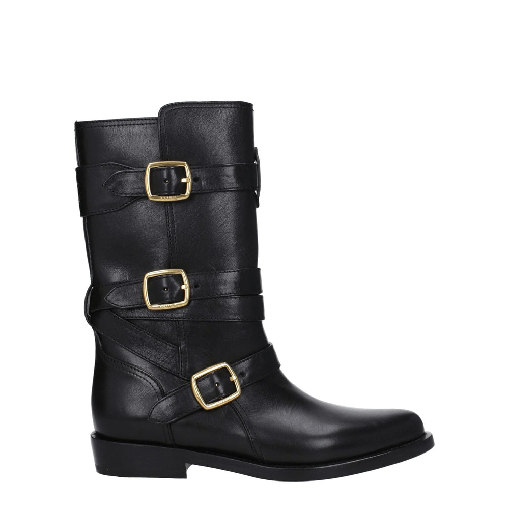 Celine Black Leather Flat Boots - EU41/US11