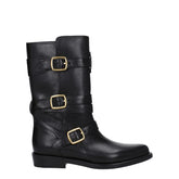 Celine Black Leather Flat Boots - EU41/US11