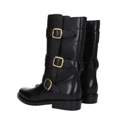 Celine Black Leather Flat Boots - EU41/US11