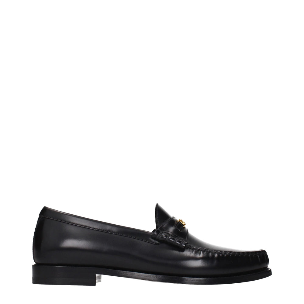 Celine Black Leather Slip-On Loafers - EU41.5/US8.5