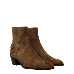 Bottines Chelsea en cuir marron Céline