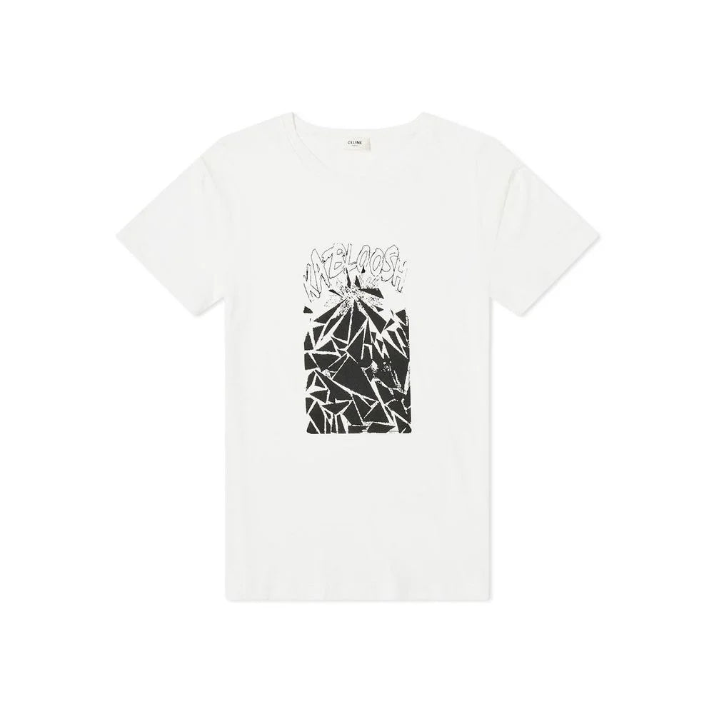 Celine White Cotton T-Shirt - S