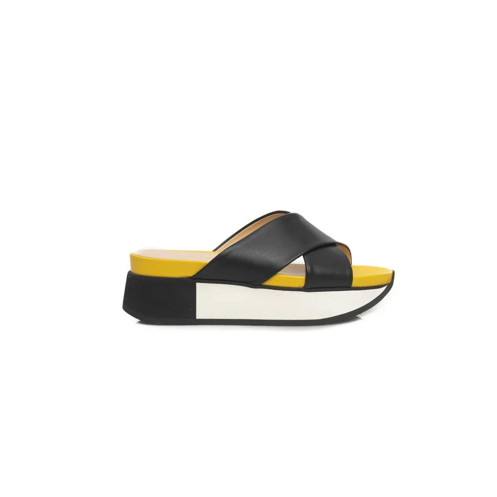 Cerruti 1881 Black Calfskin Women Sandal - EU38/US8 - Sandals