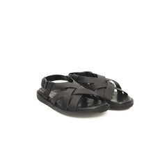 Cerruti 1881 Black Cowhide Men Sandal - Sandals