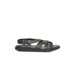 Cerruti 1881 Black Cowhide Men Sandal - Sandals