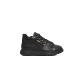 Cerruti 1881 Black Leather Women Sneaker - Sneakers