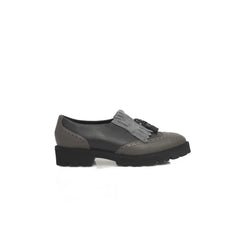 Cerruti 1881 Gray Cowhide Women Loafer - EU38/US8 - Flats
