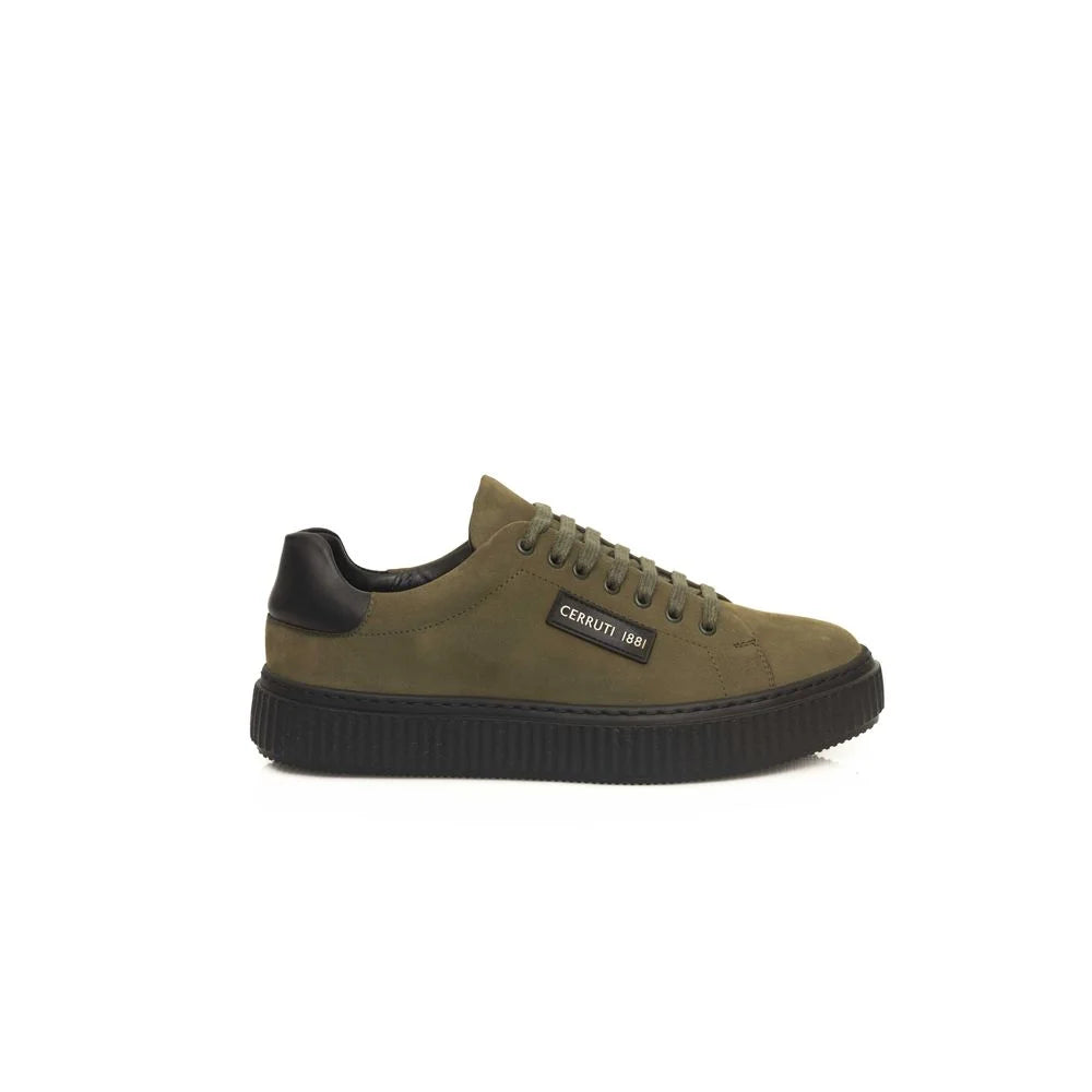 Cerruti 1881 Green Cowhide Men Sneaker - Sneakers