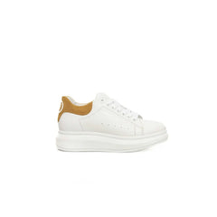 Cerruti 1881 White Cowhide Women Platform Sneaker - Sneakers