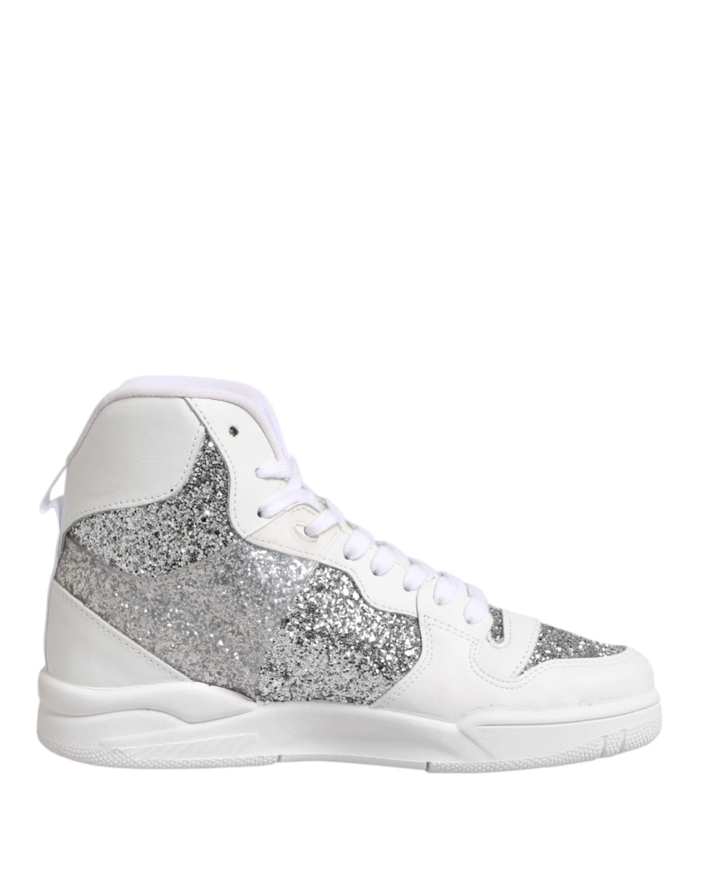 Chiara Ferragni White Silver High Top Women Sneakers Shoes - EU39/US8.5 - Sneakers