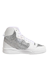Chiara Ferragni White Silver High Top Women Sneakers Shoes - EU39/US8.5 - Sneakers