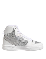 Chiara Ferragni White Silver High Top Women Sneakers Shoes - EU39/US8.5 - Sneakers