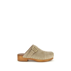 Șlapi Chloé din piele de vițel bej Bos Taurus