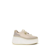 Chloé Beige Calf Leather Bos Taurus Platform Sneakers - EU40/US10