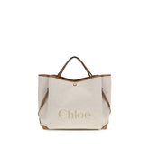 Sac bandoulière Chloé beige en coton