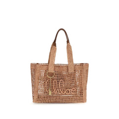 Chloé Beige Raffia Shoulder Bag