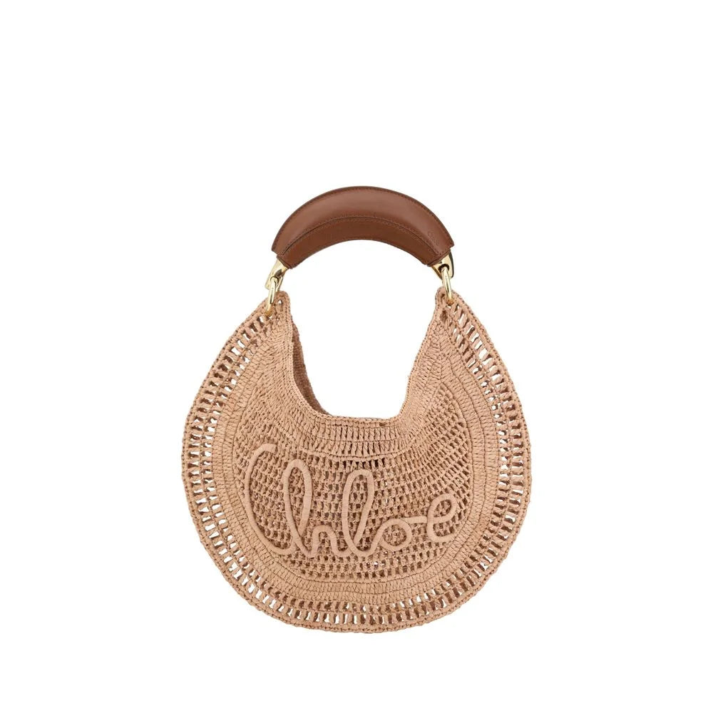 Chloé Beige Raffia Shoulder Bag