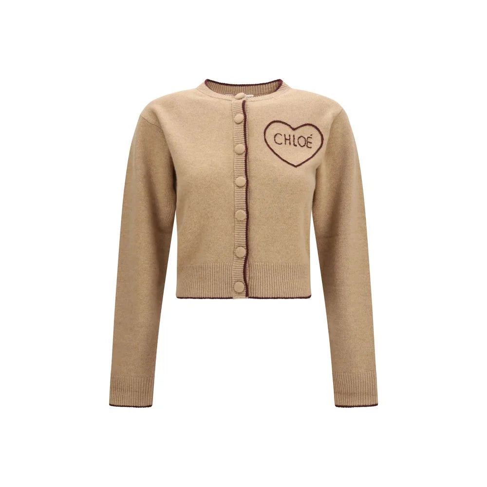 Chloé Beige Wool Oves Aries Cardigan - M
