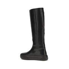 Chloé Black Calf Leather Bos Taurus Flat Boots