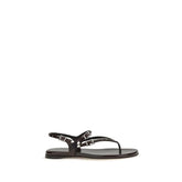 Chloé Black Calf Leather Bos Taurus Flat Sandals
