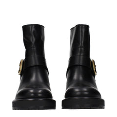 Chloé Black Leather Ankle Boots