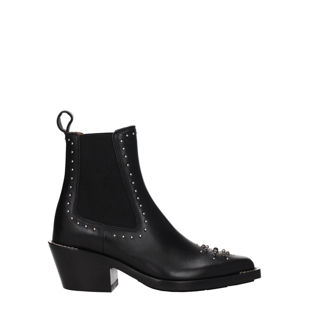 Chloé Black Leather Ankle Boots - Boots