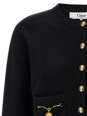 Chloé Black Wool Cardigan - L