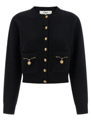 Chloé Black Wool Cardigan - L