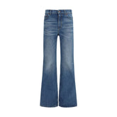 Chloé Blue Cotton Flared Jeans - 26