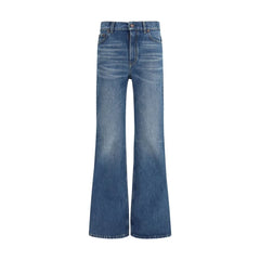 Chloé Blue Cotton Flared Jeans
