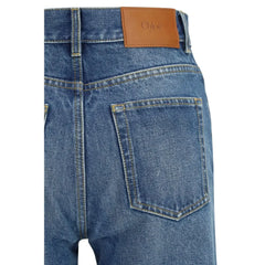 Chloé Blue Cotton Flared Jeans