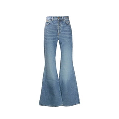 Chloé Blue Cotton Flared Jeans - W27