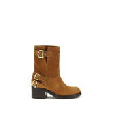 Chloé Brown Calf Leather Bos Taurus Ankle Boots